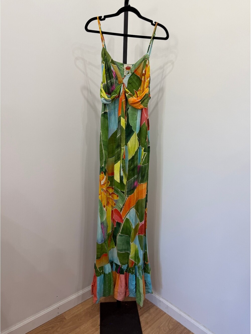 Farm Rio Tropical Print Maxi Dress with Twist Front Detail XS - Picture 3 of 10